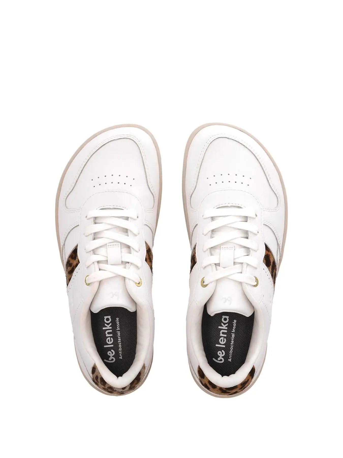 Be Lenka - Cellestia White & Leopard - Zapatillas barefoot para mujer blanco y leopardo