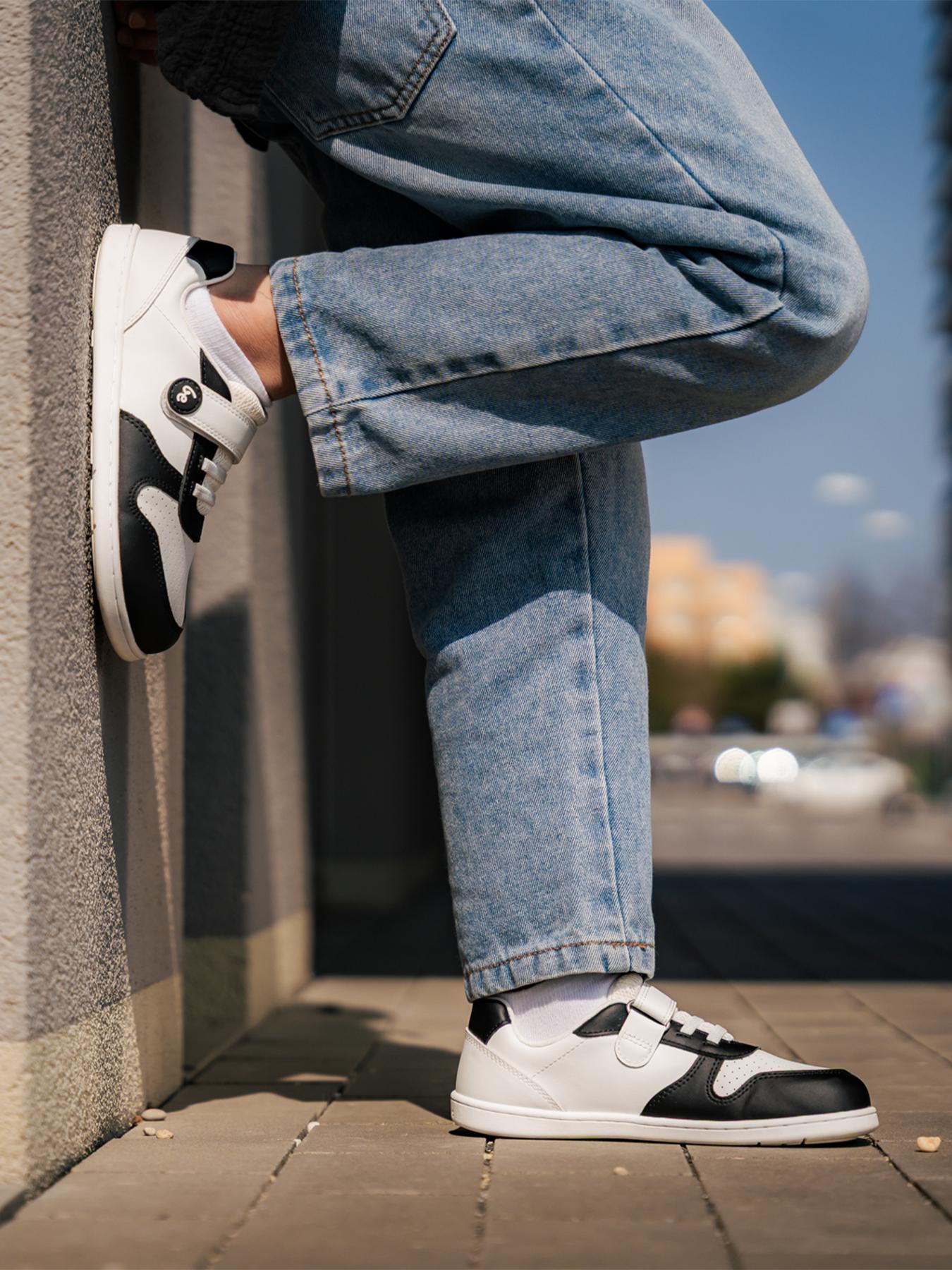 Be Lenka Kids - Scoot White & Black - Zapatillas Barefoot - Cacles Barefoot