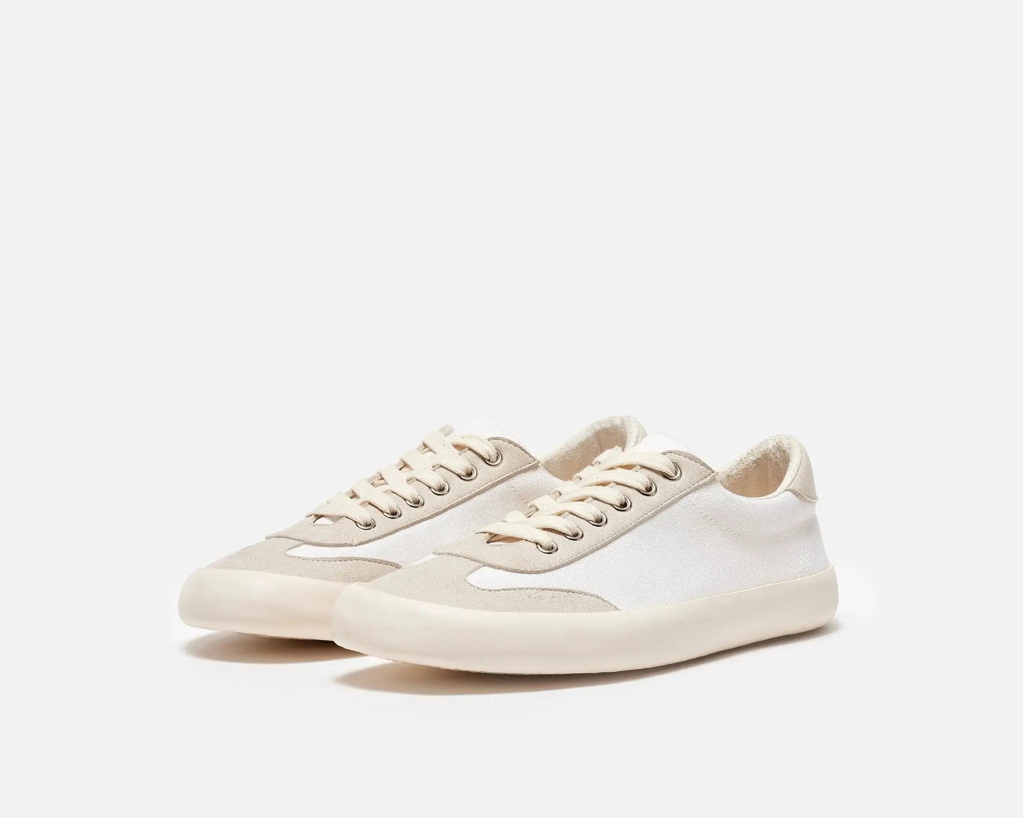 Bohempia - Felix White & Tan - Sneakers barefoot unisex blancos y beige