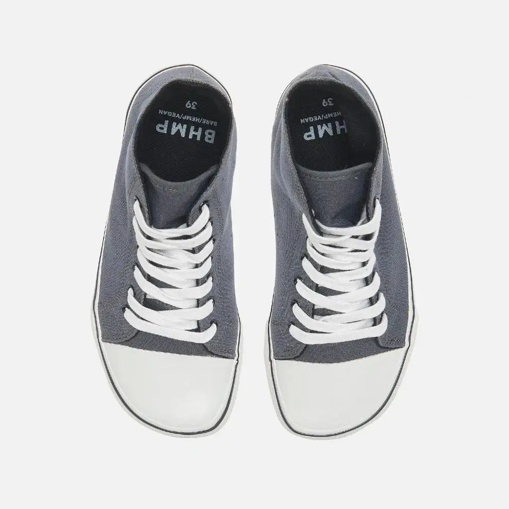 Bohempia - Orik 2.0 Gris Foncé & Blanc - Baskets barefoot montantes