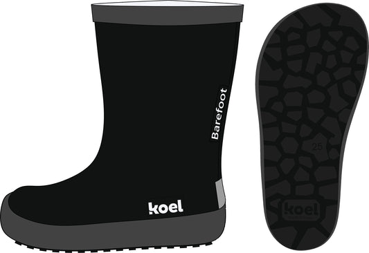 Koel4kids - botas de lluvia barefoot - negro