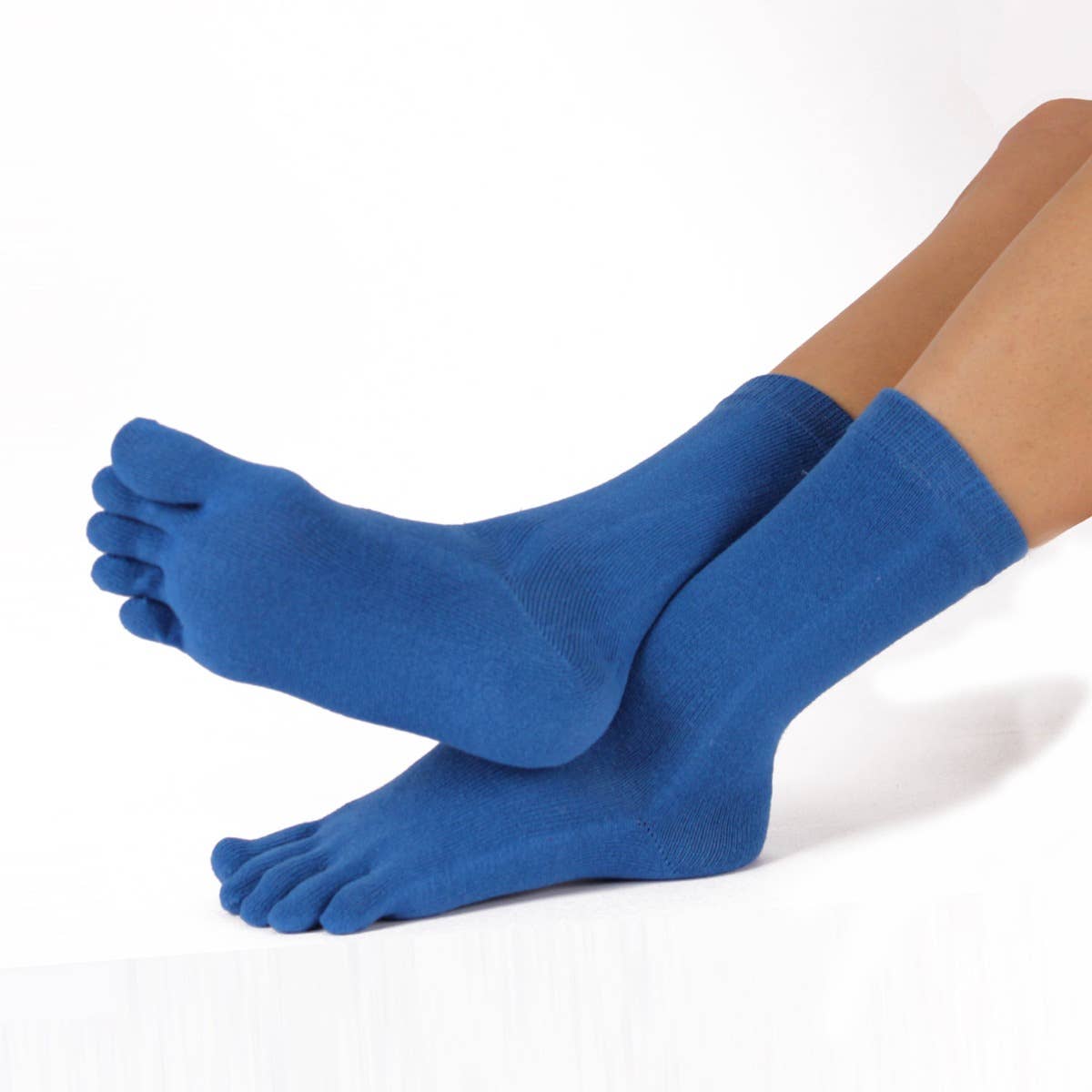 TOETOE - Calcetines de dedos de media caña - Tallas 35-46 - Mid-Blue
