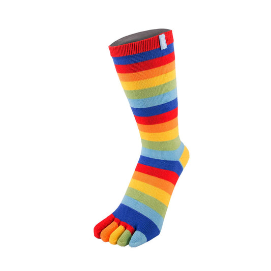 TOETOE - Calcetines de dedos de media caña - Tallas 35-46 - Striped Rainbow