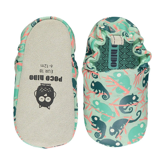 Chameleon Mint Vegan Mini Shoes - Cacles Barefoot