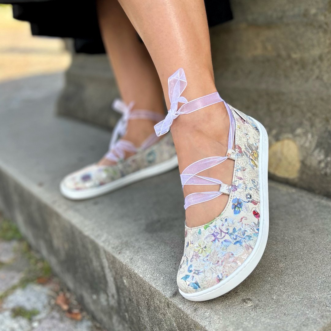 Fare Bare - Ballerinas Flowers - Bailarinas barefoot cuero - Cacles Barefoot