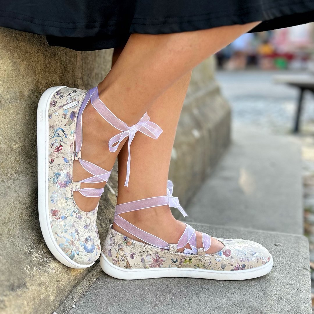 Fare Bare - Ballerinas Flowers - Bailarinas barefoot cuero - Cacles Barefoot