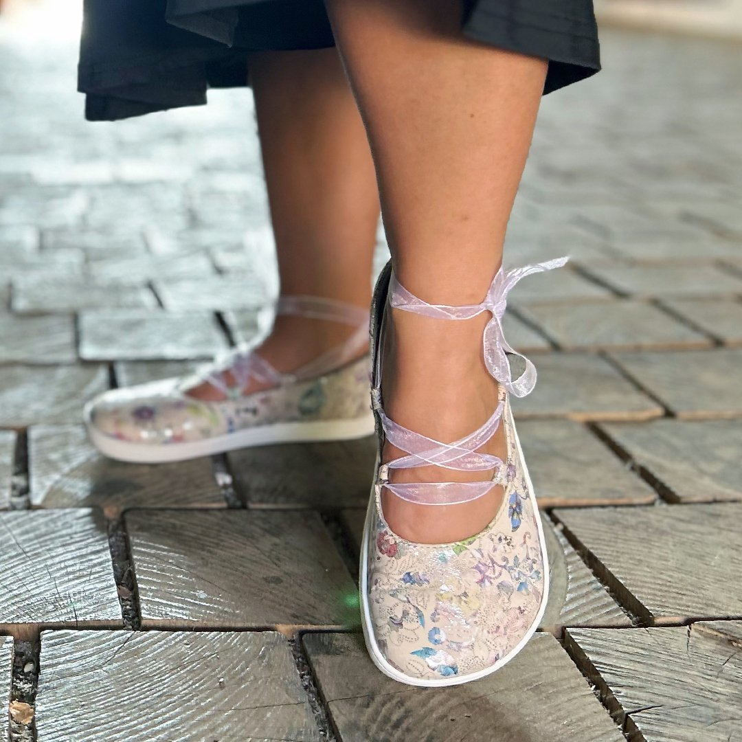 Fare Bare - Ballerinas Flowers - Bailarinas barefoot cuero - Cacles Barefoot