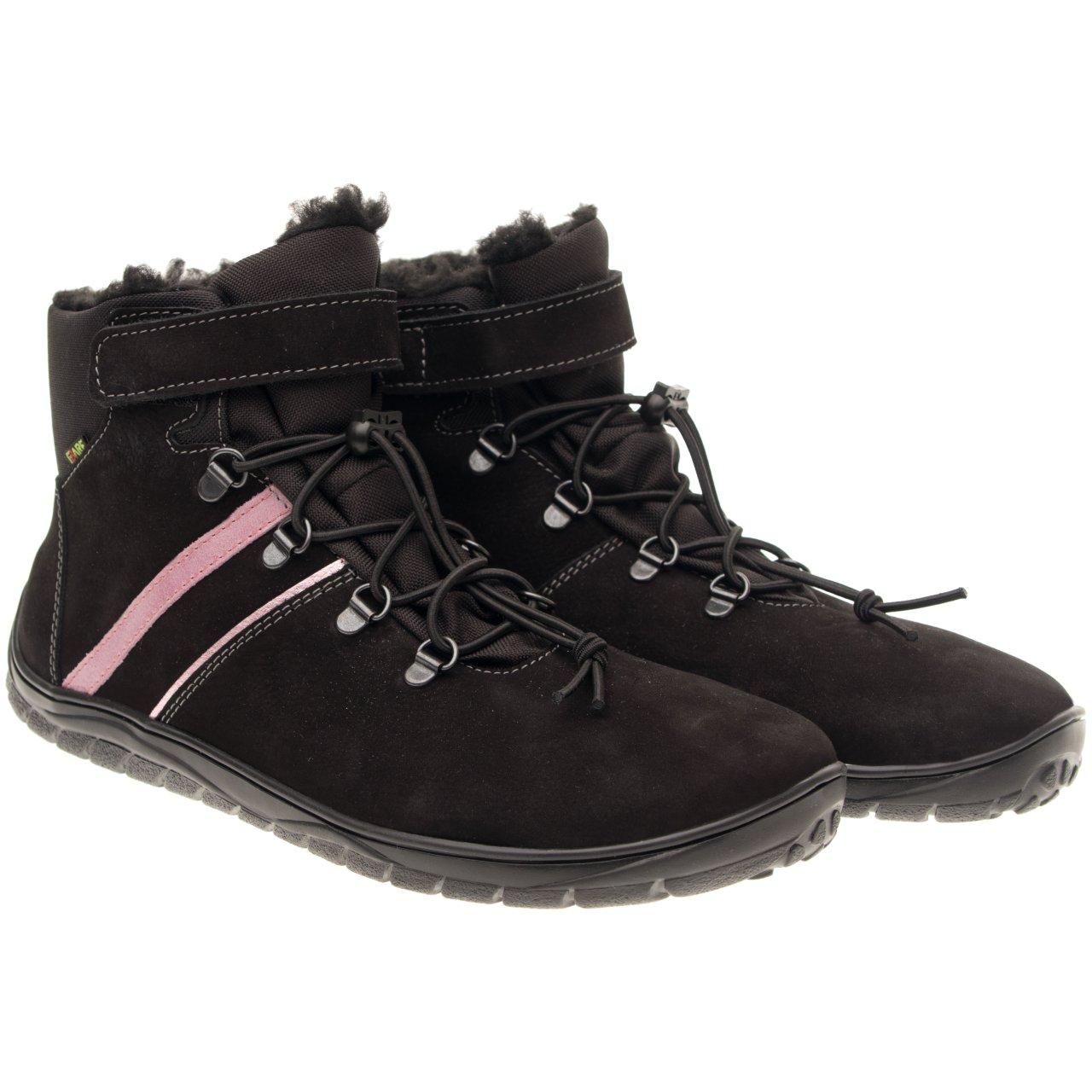 Fare Bare - Fjordky Winter Waterproof Black - Botines unisex con membrana y forro invernal - Cacles Barefoot