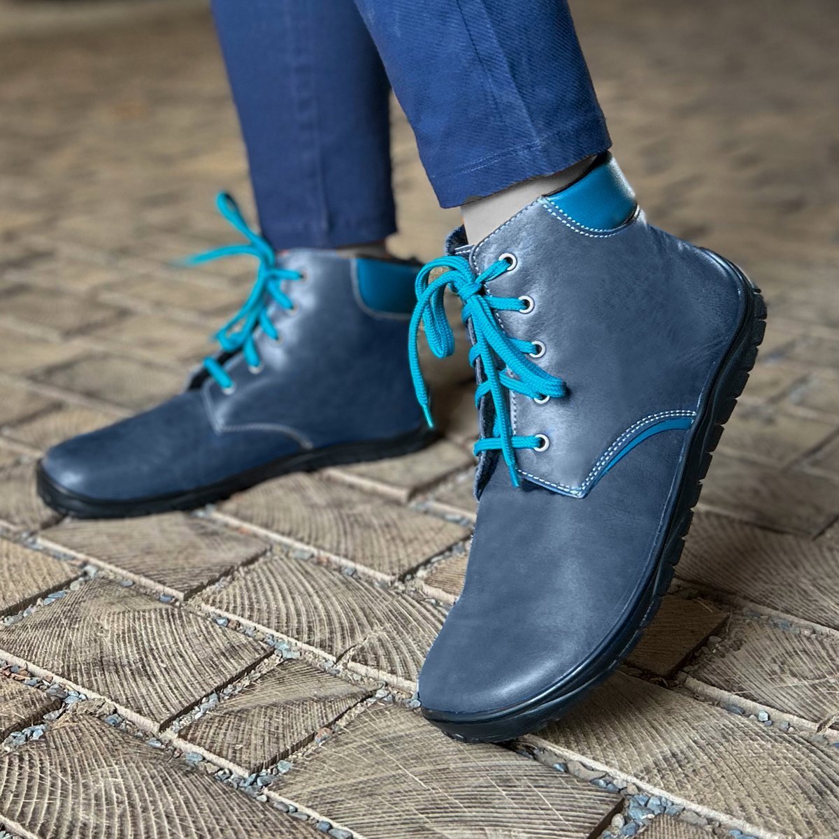 Fare Bare - Nivella Winter Blue - Botín bajo barefoot con forro invernal - Cacles Barefoot