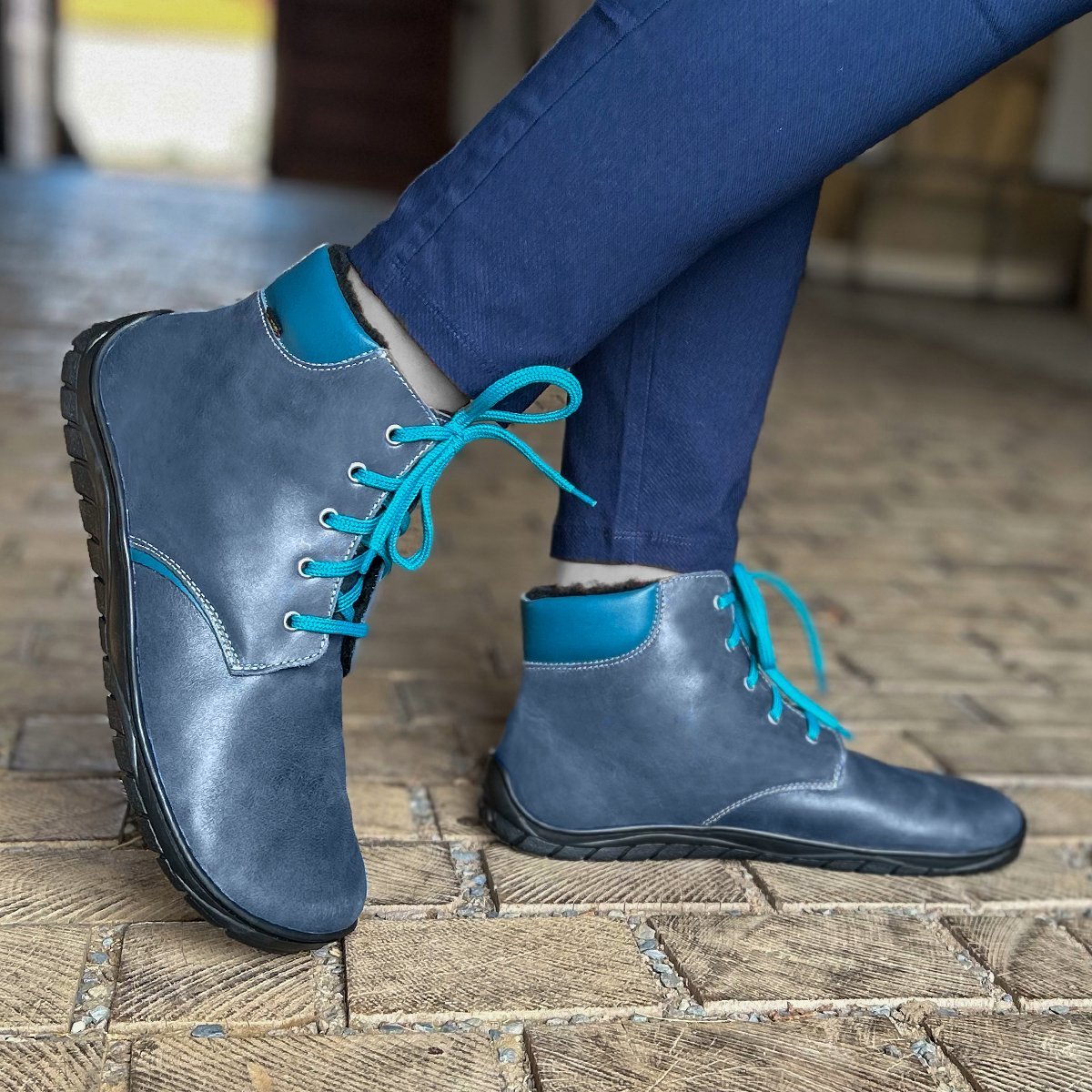Fare Bare - Nivella Winter Blue - Botín bajo barefoot con forro invernal - Cacles Barefoot