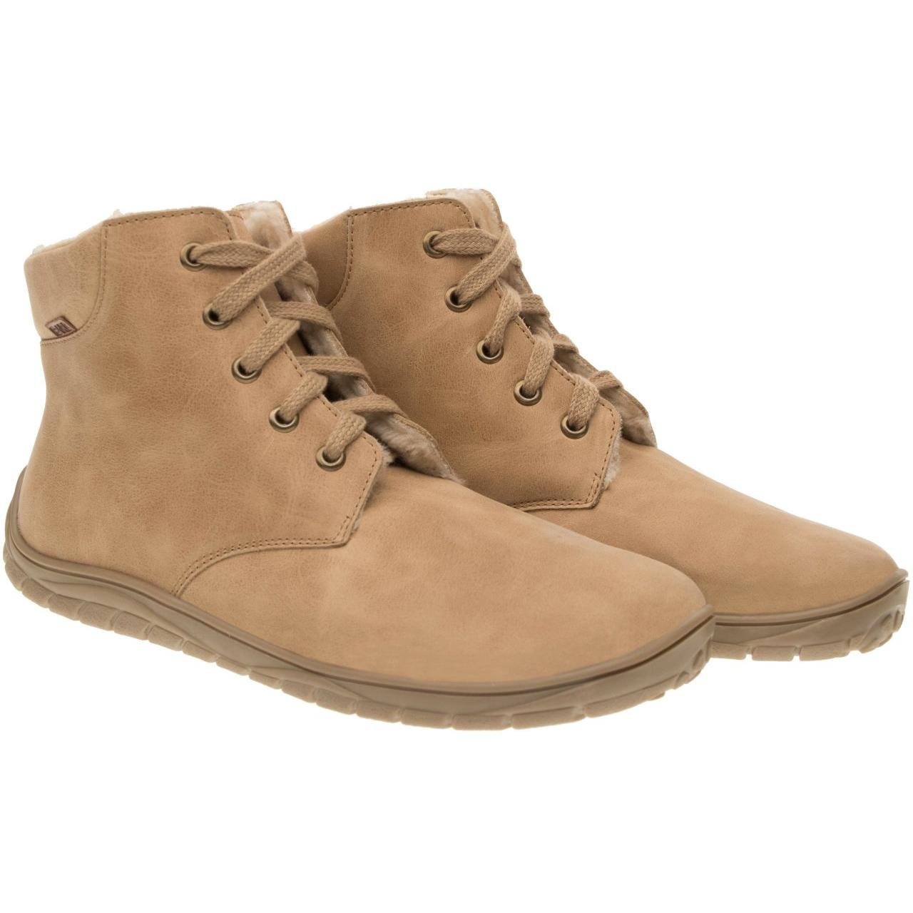 Fare Bare - Nivella Winter Camel - Botín bajo barefoot con forro invernal - Cacles Barefoot