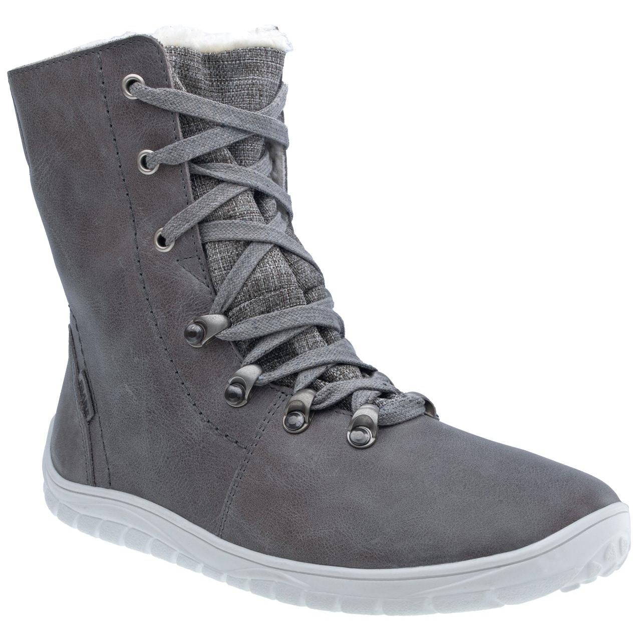 Fare Bare - Norry Winter Grey - Botines barefoot impermeables con forro invernal - Cacles Barefoot