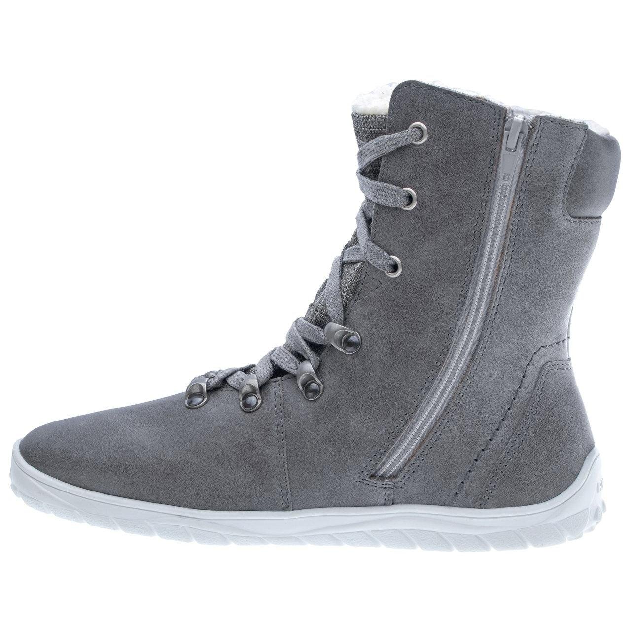 Fare Bare - Norry Winter Grey - Botines barefoot impermeables con forro invernal - Cacles Barefoot