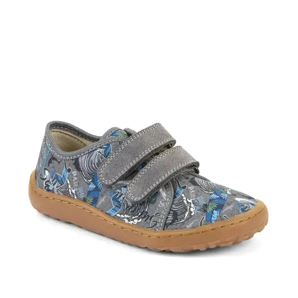 Froddo Barefoot - Barefoot Canvas Grey - Lonetas respetuosas infantiles con estampado veraniego
