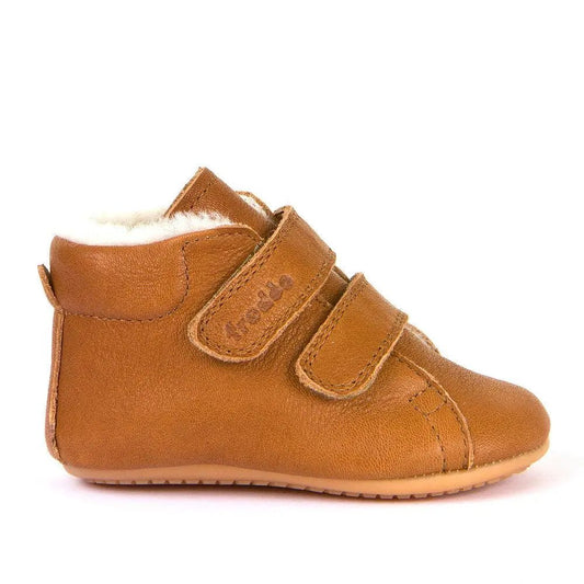Froddo Prewalkers - Cognac con borreguito - Cacles Barefoot