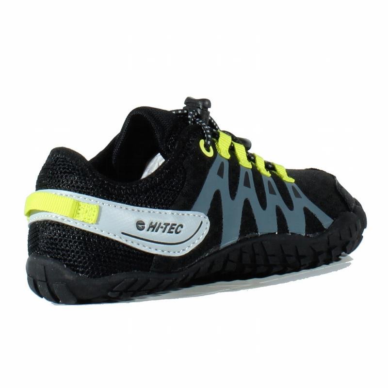 HI - Tec - Abyss Junior Black/Lime - deportivas barefoot aire libre - Cacles Barefoot