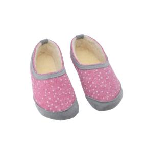 OmaKing - Mini-Suus Pink&Dots- zapatillas de casa barefoot fieltro y lana