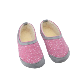 OmaKing - Mini-Suus Pink&Dots- zapatillas de casa barefoot fieltro y lana-Oma King-Cacles Barefoot-Tienda de calzado barefoot respetuoso minimalista
