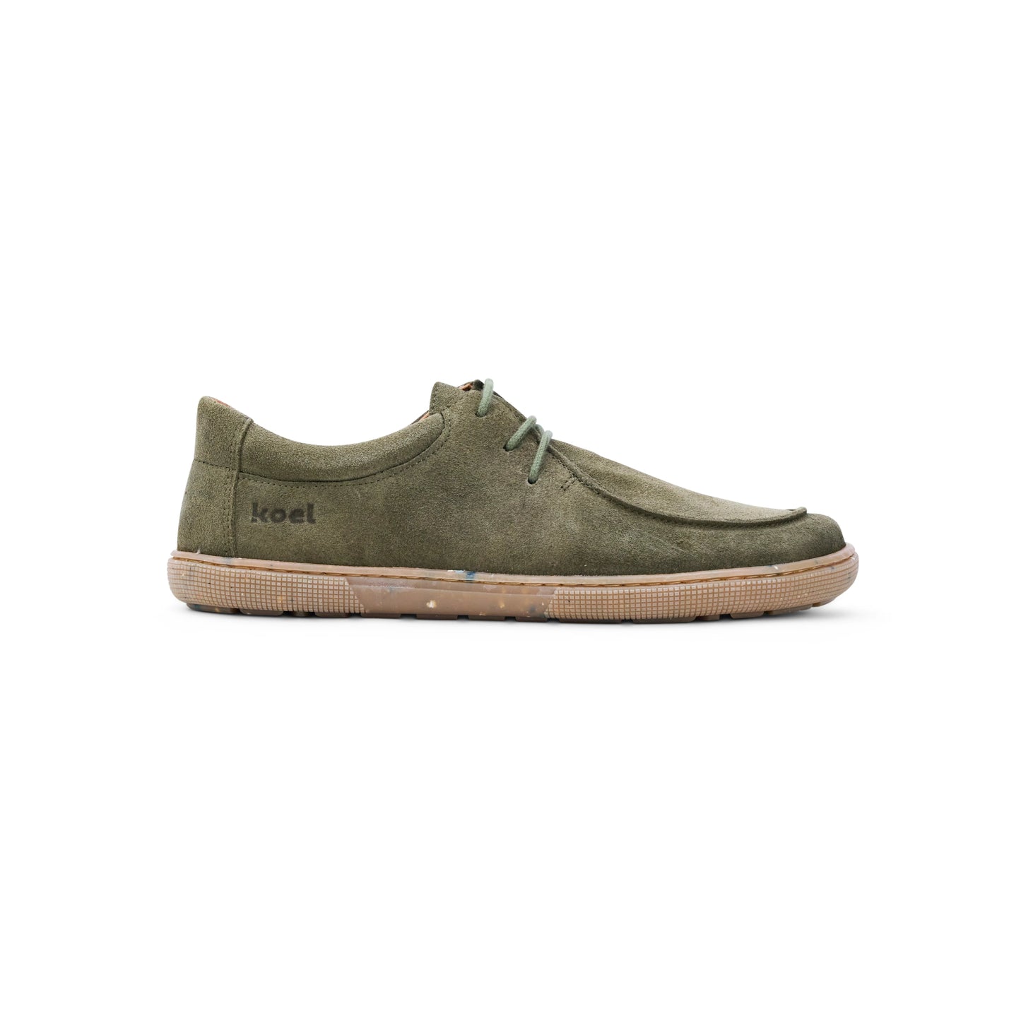 Koel - Fago Suede Olive - Náuticos "Wallabee" barefoot - Cacles Barefoot