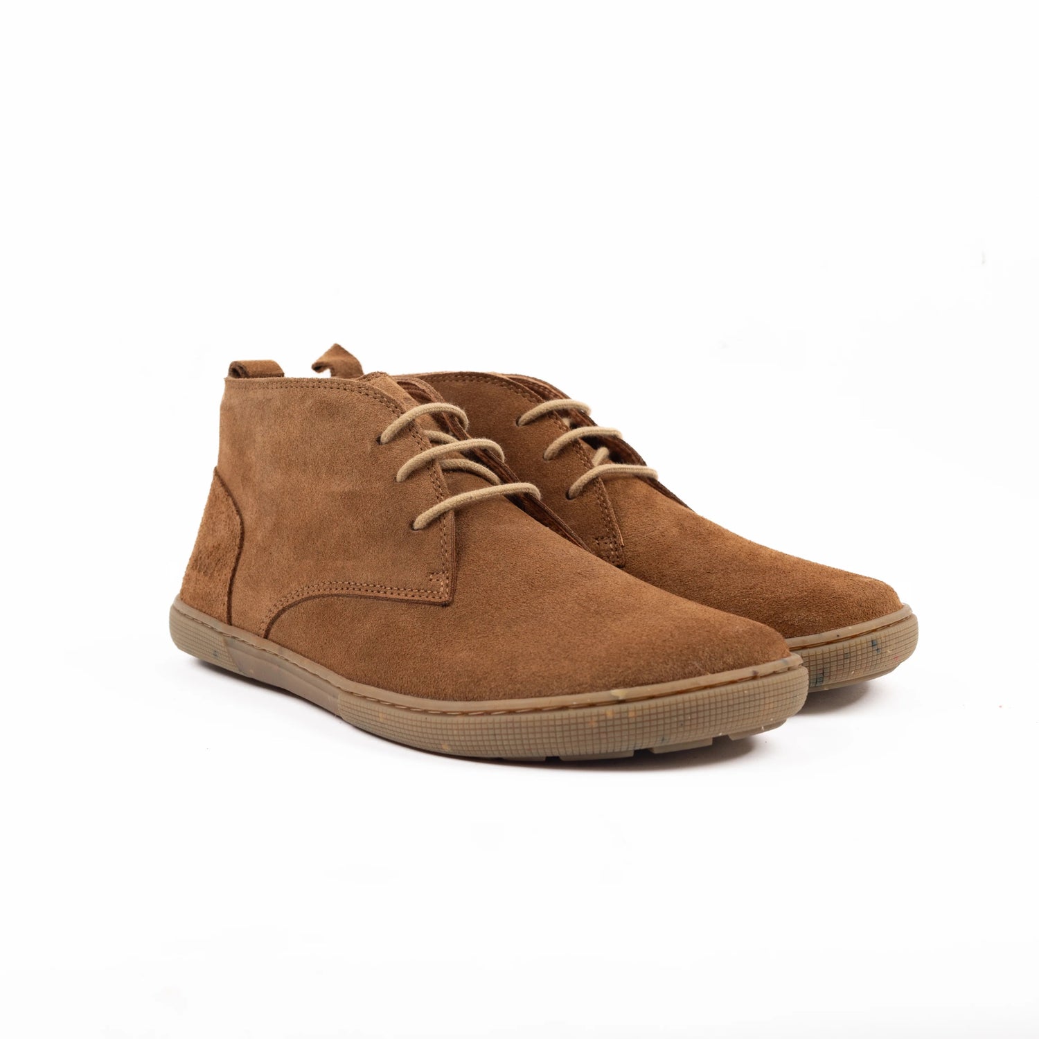 Koel - Fea Suede Eco Cognac - Botines barefoot bajos de ante - Cacles Barefoot