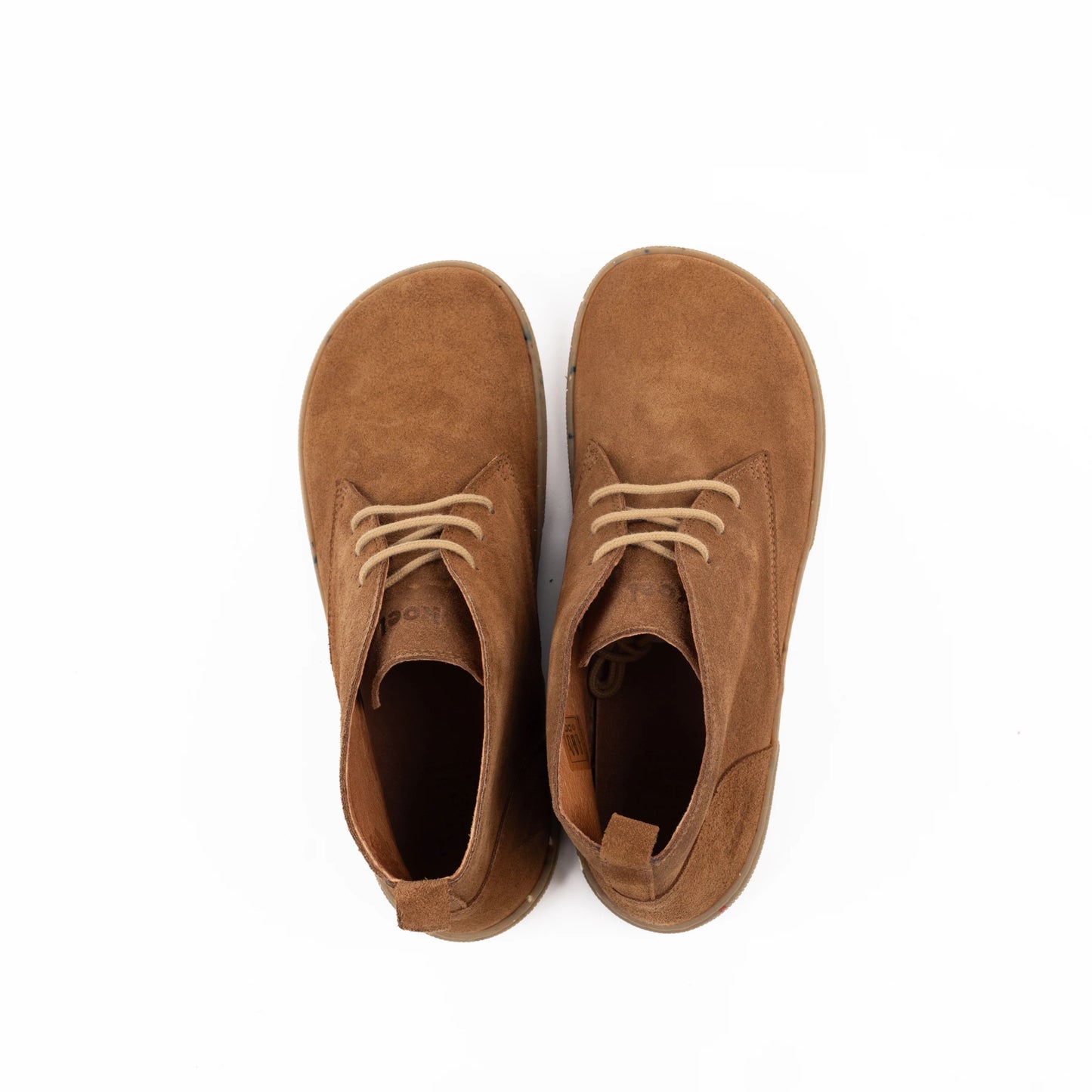 Koel - Fea Suede Eco Cognac - Botines barefoot bajos de ante - Cacles Barefoot