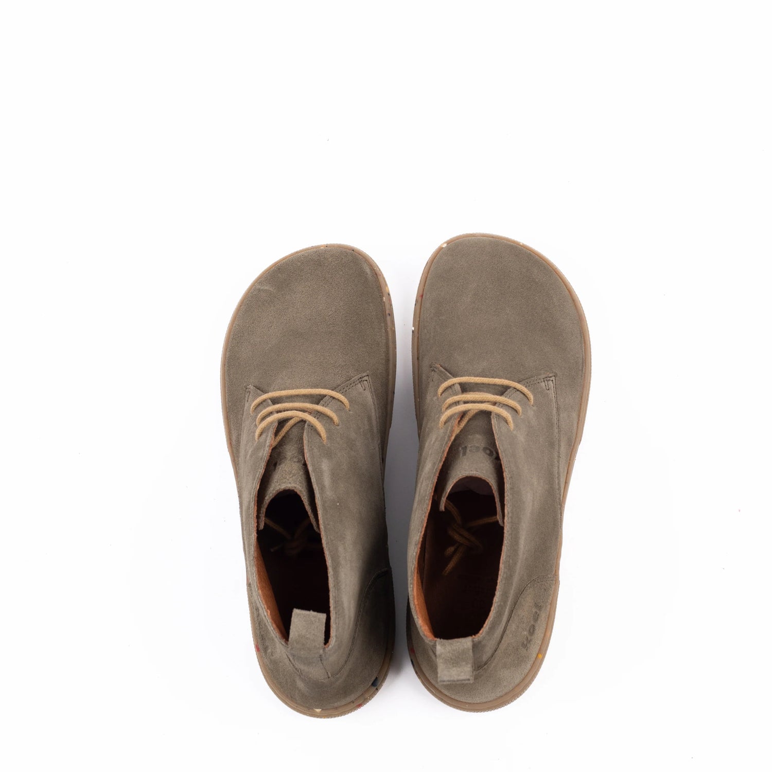 Koel - Fea Suede Eco Olive - Botines barefoot bajos de ante - Cacles Barefoot