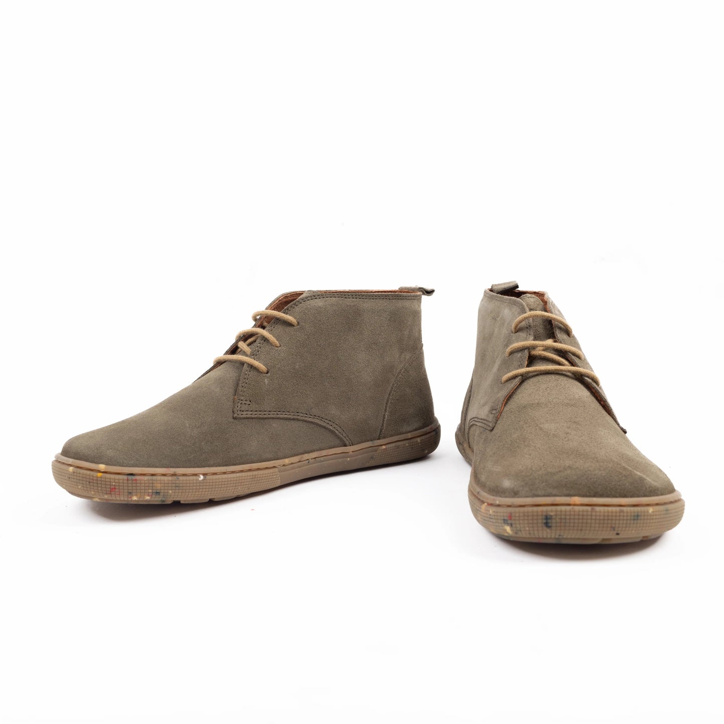 Koel - Fea Suede Eco Olive - Botines barefoot bajos de ante - Cacles Barefoot