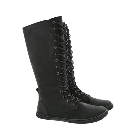 Koel - Flora Lambswool Black - Botas altas barefoot calientes - Cacles Barefoot