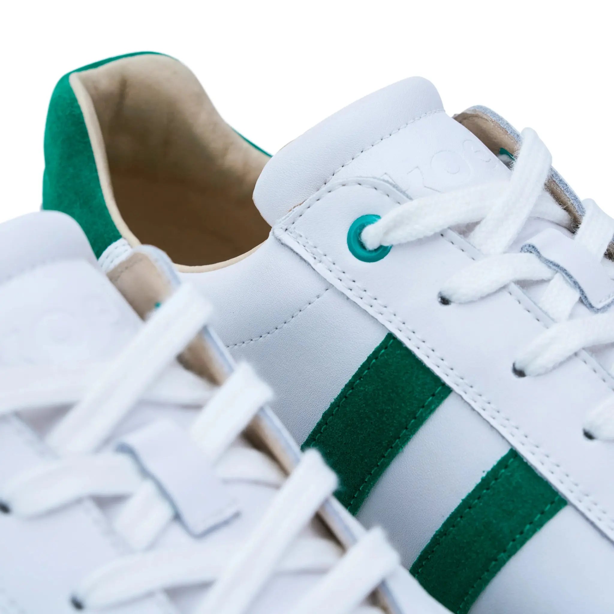 Koel Men - ILO Napa Off White/Green - Sneakers Barefoot blancas con verde para hombre