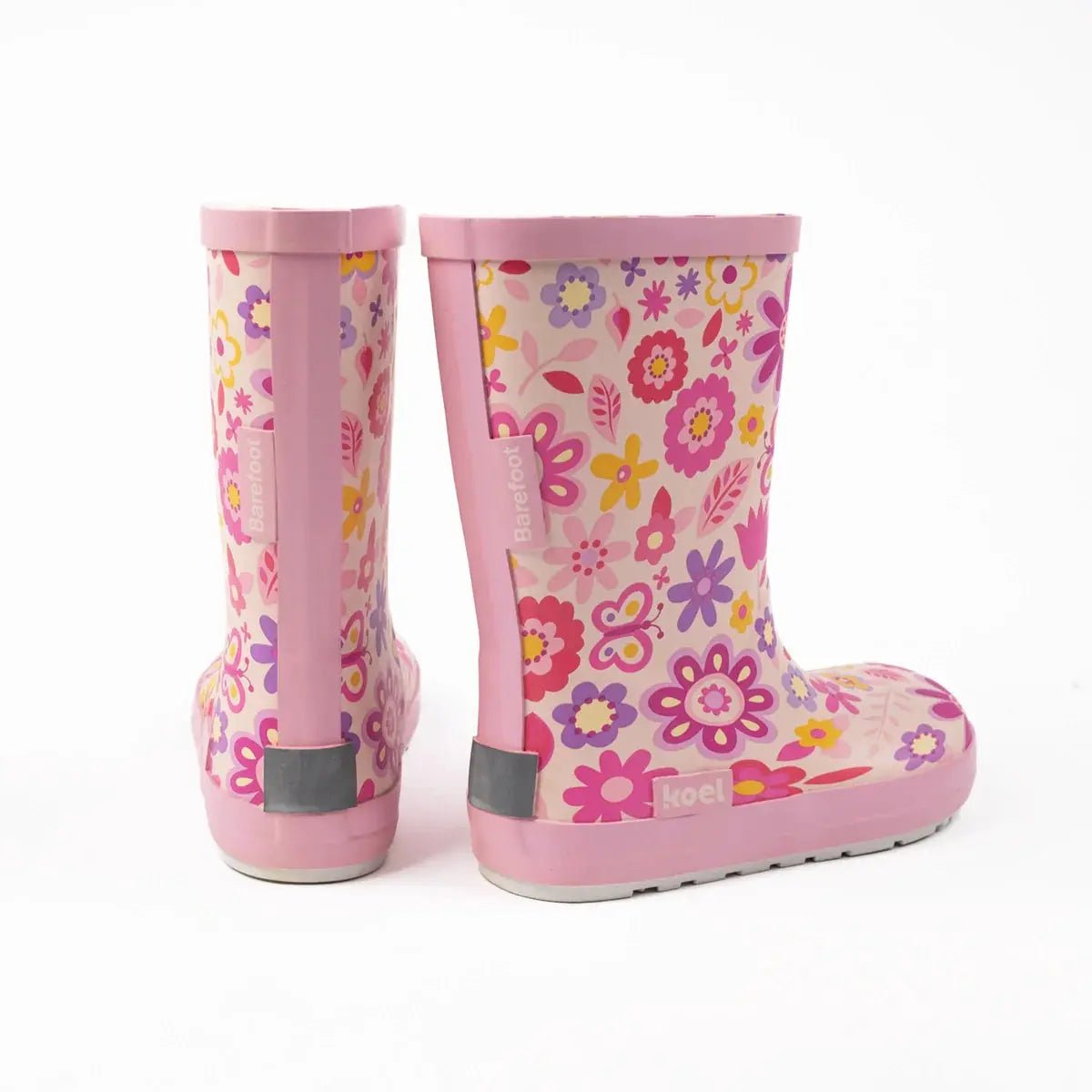 Koel4kids - Wellie Fuchsia Flowers - botas de lluvia barefoot