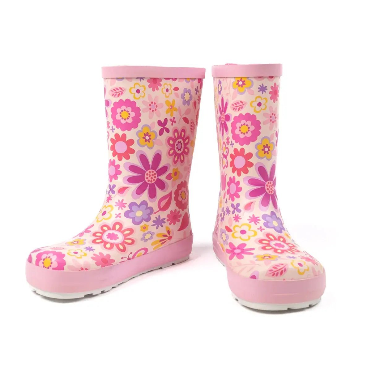 Koel4kids - Wellie Fuchsia Flowers - botas de lluvia barefoot