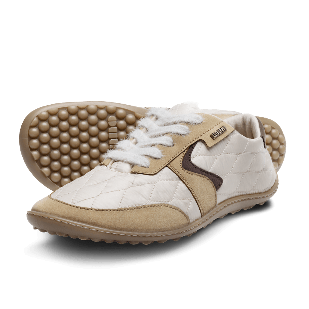 Leguano Nightstep Cosy Cream - Zapatillas Barefoot Casual Everyday para Mujer Blanco Beige