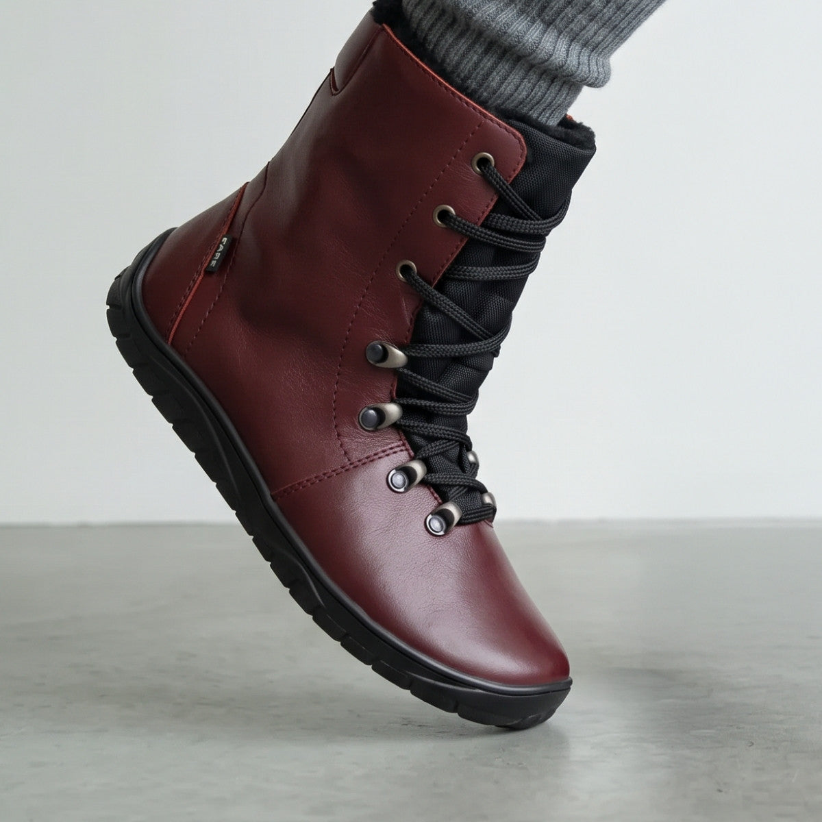 Fare Bare Norry Winter Red - Botas barefoot impermeables calientes unisex burdeos