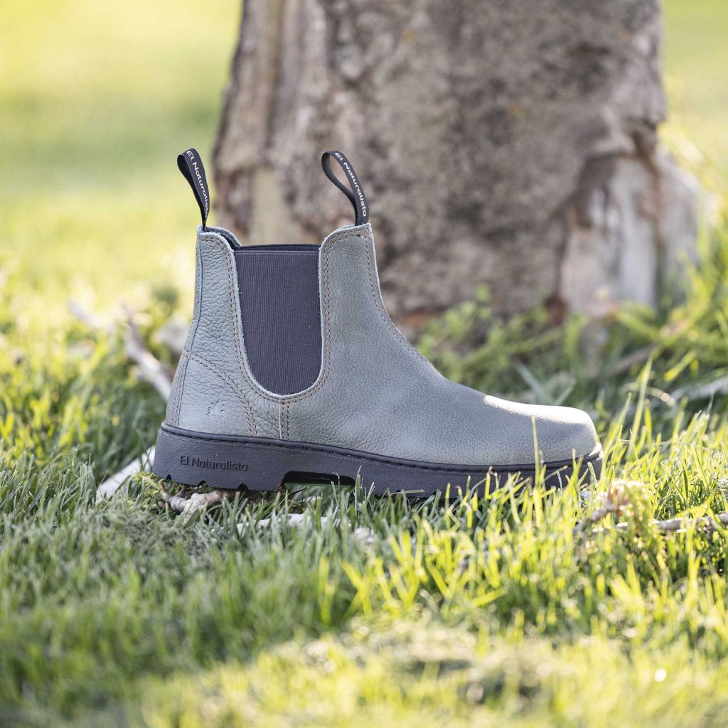 El Naturalista Nómada 5262A Alpine Grass Petrol - Botines Chelsea barefoot de mujer grises