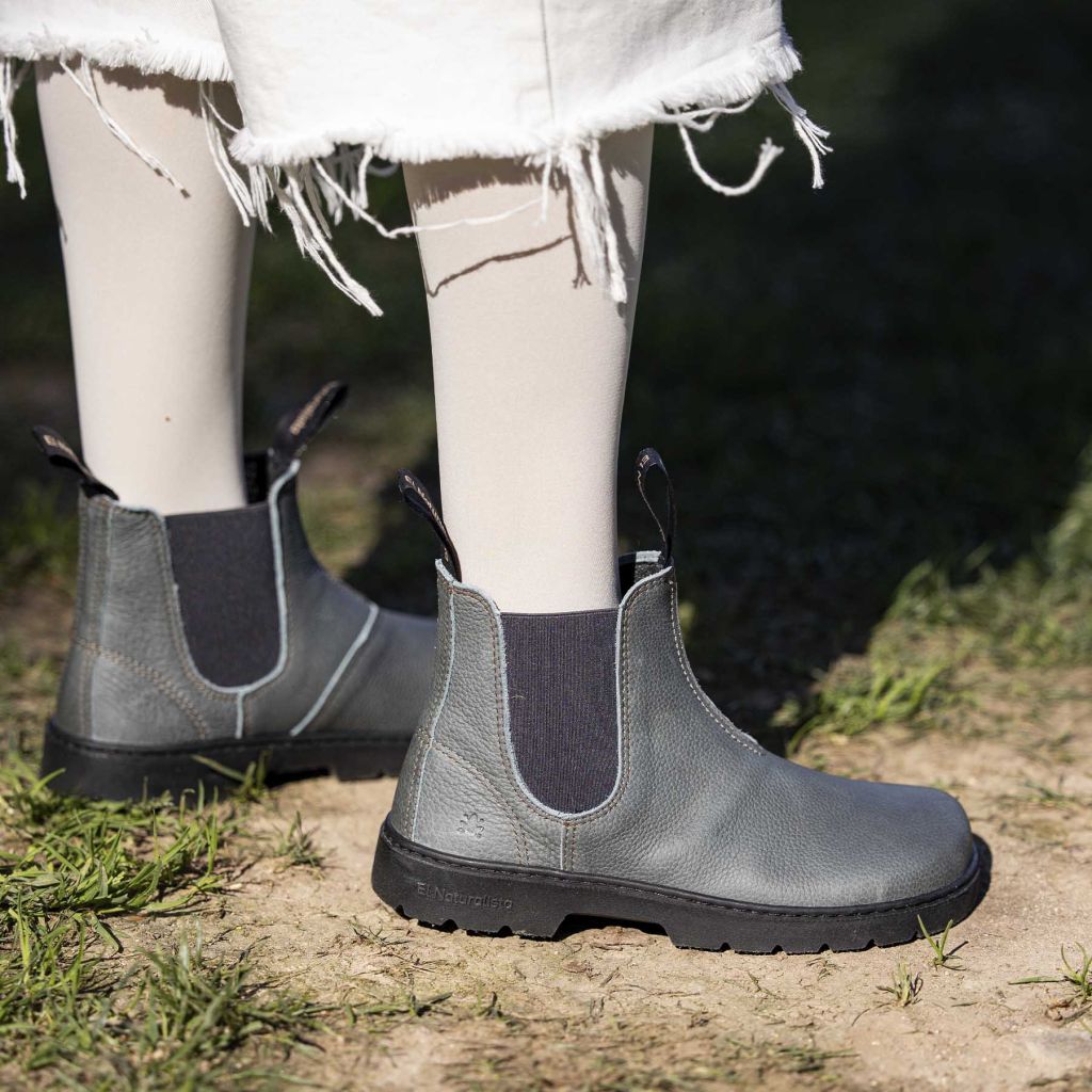 El Naturalista Nómada 5262A Alpine Grass Petrol - Botines Chelsea barefoot de mujer grises