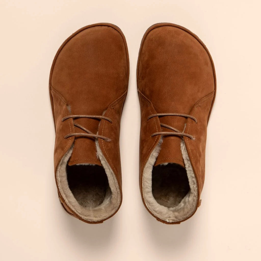 El Naturalista 5672C Bare Pleasant Wood - Botines "pisacacas" barefoot calientes marrón claro