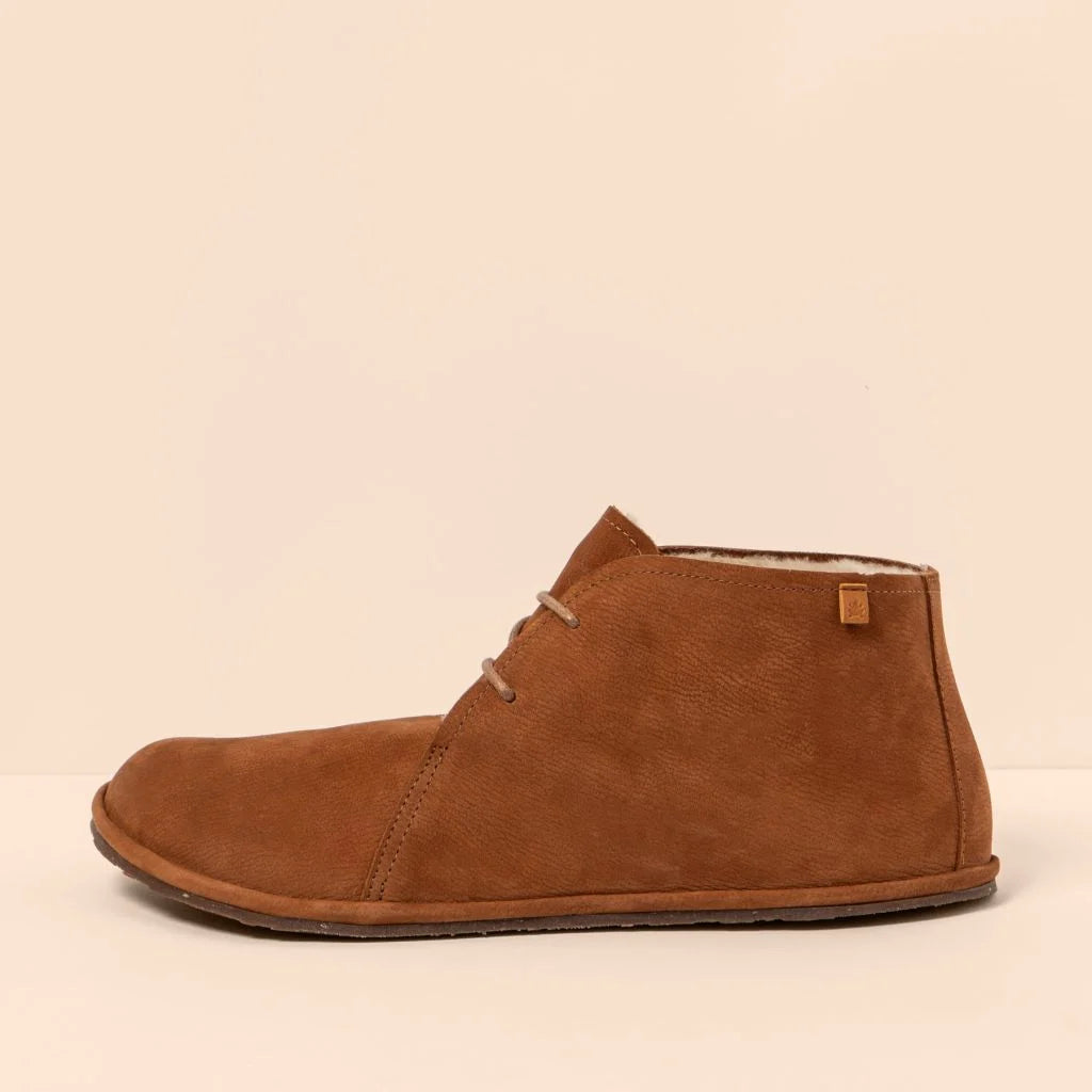 El Naturalista 5672C Bare Pleasant Wood - Botines "pisacacas" barefoot calientes marrón claro