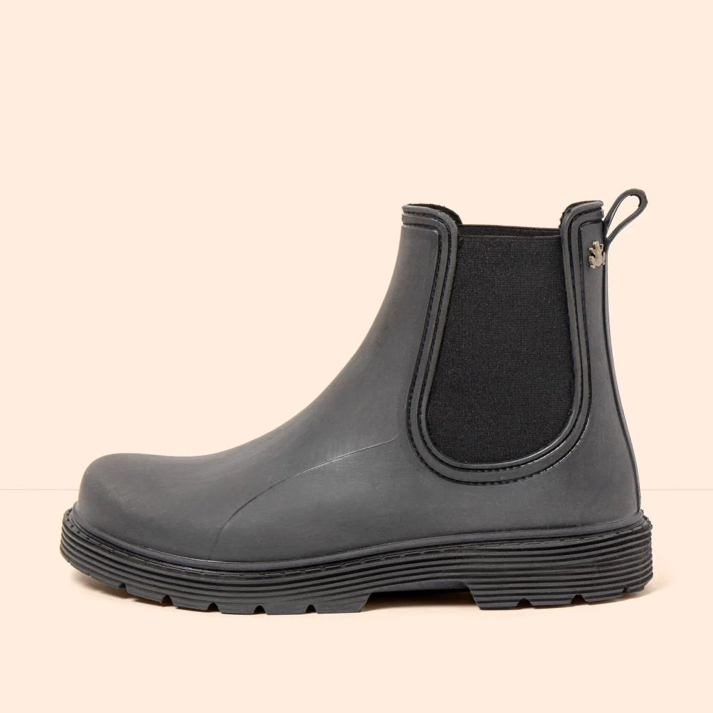 El Naturalista Chuva NA35 Rubber Black - Botines Chelsea barefoot para lluvia negros