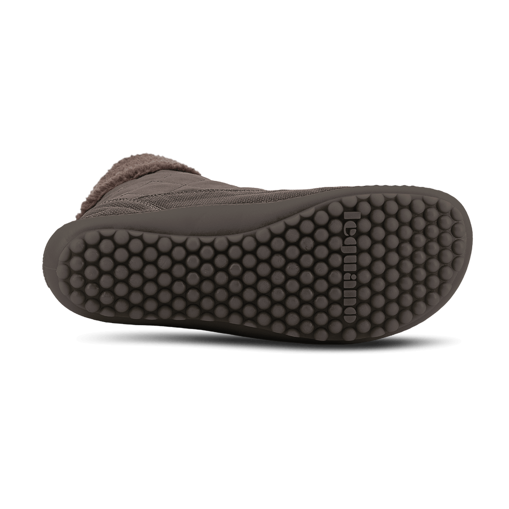 Leguano Nicebare - Botas barefoot calientes de mujer marrones