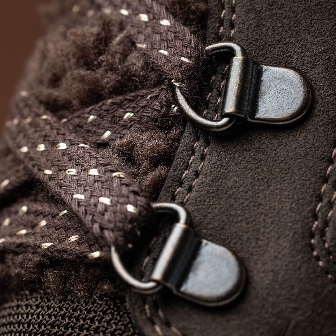 Leguano Nicebare - Botas barefoot calientes de mujer marrones