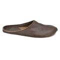 OmaKing Sulbi Dark Brown - Zapatillas de casa barefoot sin talón de cuero reciclado marrón oscuro