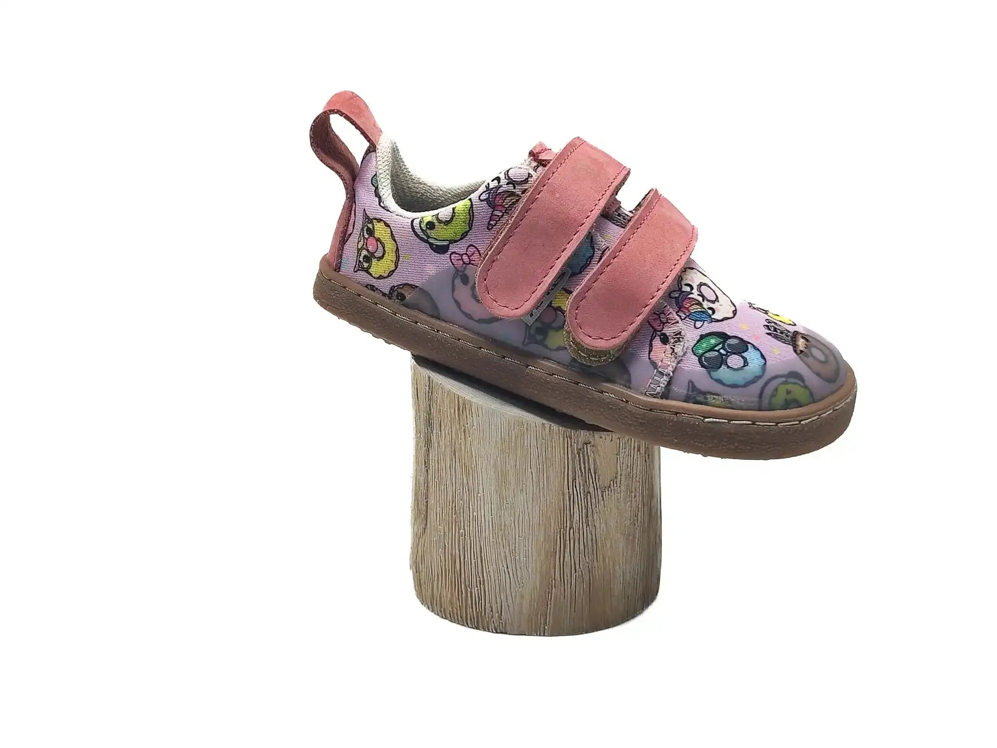 Pegres - BF57U donut - lonetas barefoot infantiles rosas con estampado de donuts