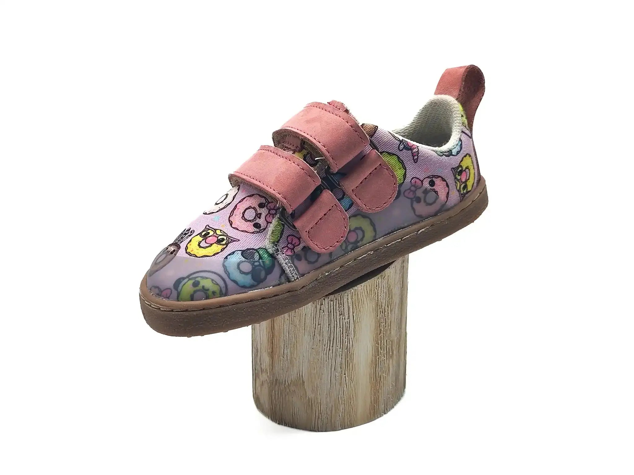 Pegres - BF57U donut - lonetas barefoot infantiles rosas con estampado de donuts
