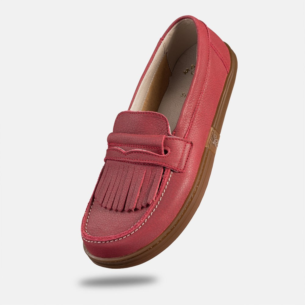 Magical Shoes Pienza Red - Mocasines barefoot unisex burdeos