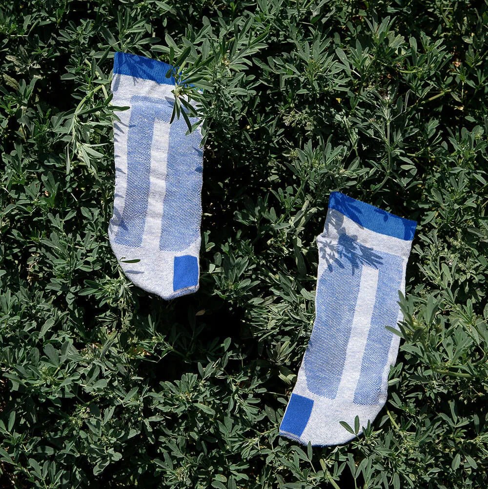Plus12 - Sneaker Tencel y Lino Azul - Calcetines respetuosos tobilleros - Cacles Barefoot