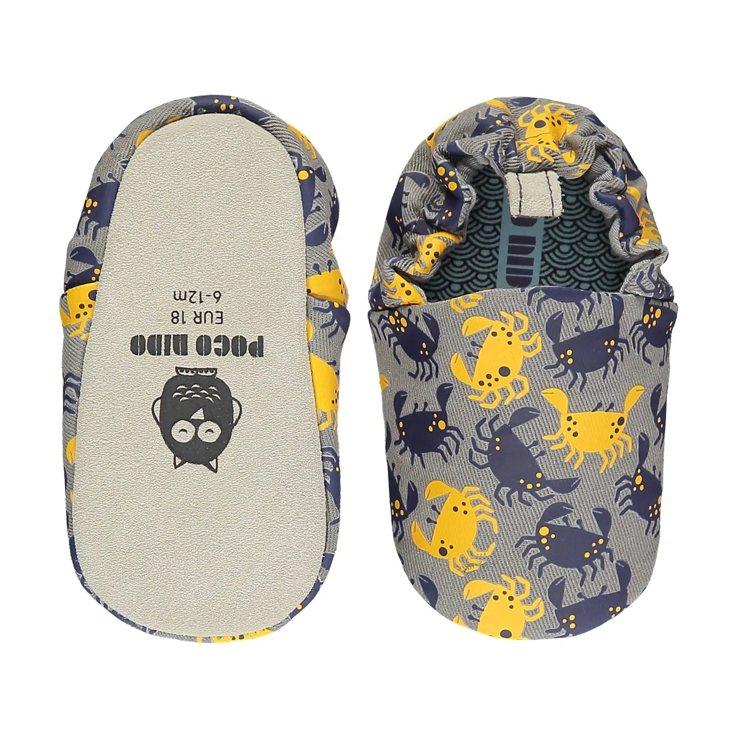 Poco Nido. Mini Shoes. Mangrove Crabs Grey Baby Shoes - Cacles Barefoot