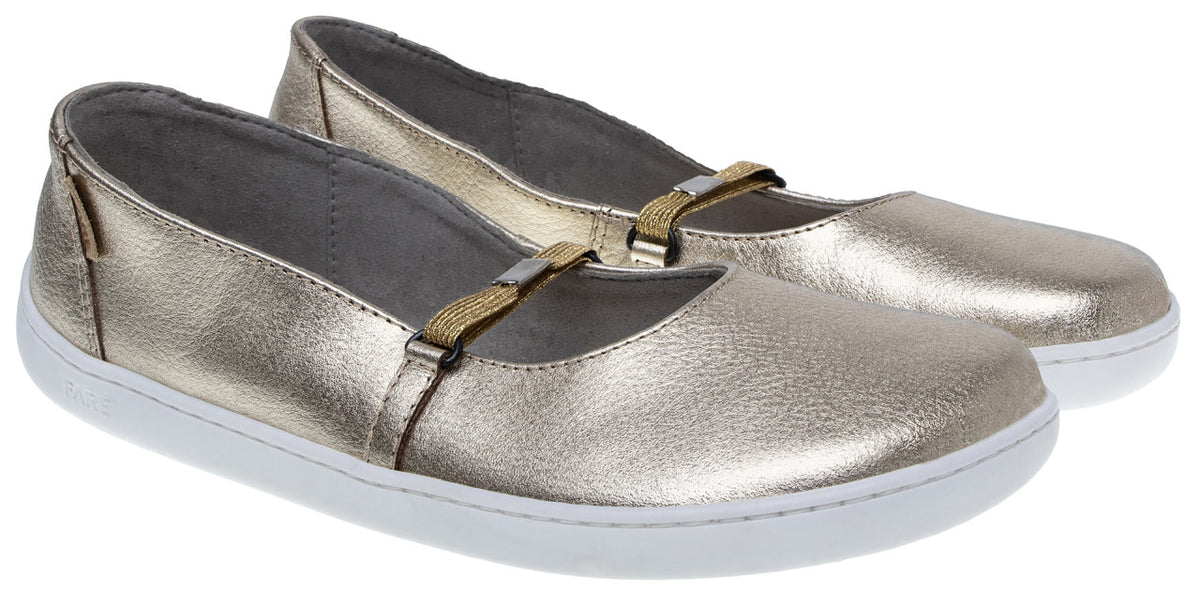Fare Bare Ballerinas Gold - Bailarinas barefoot de cuero para mujer doradas