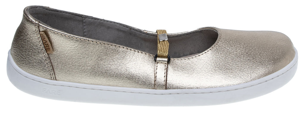 Fare Bare Ballerinas Gold - Bailarinas barefoot de cuero para mujer doradas