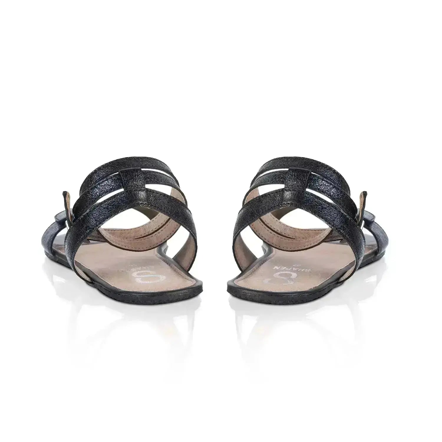 Shapen - Daisy 2.0 Black Crackle - Sandalias barefoot negras para mujer