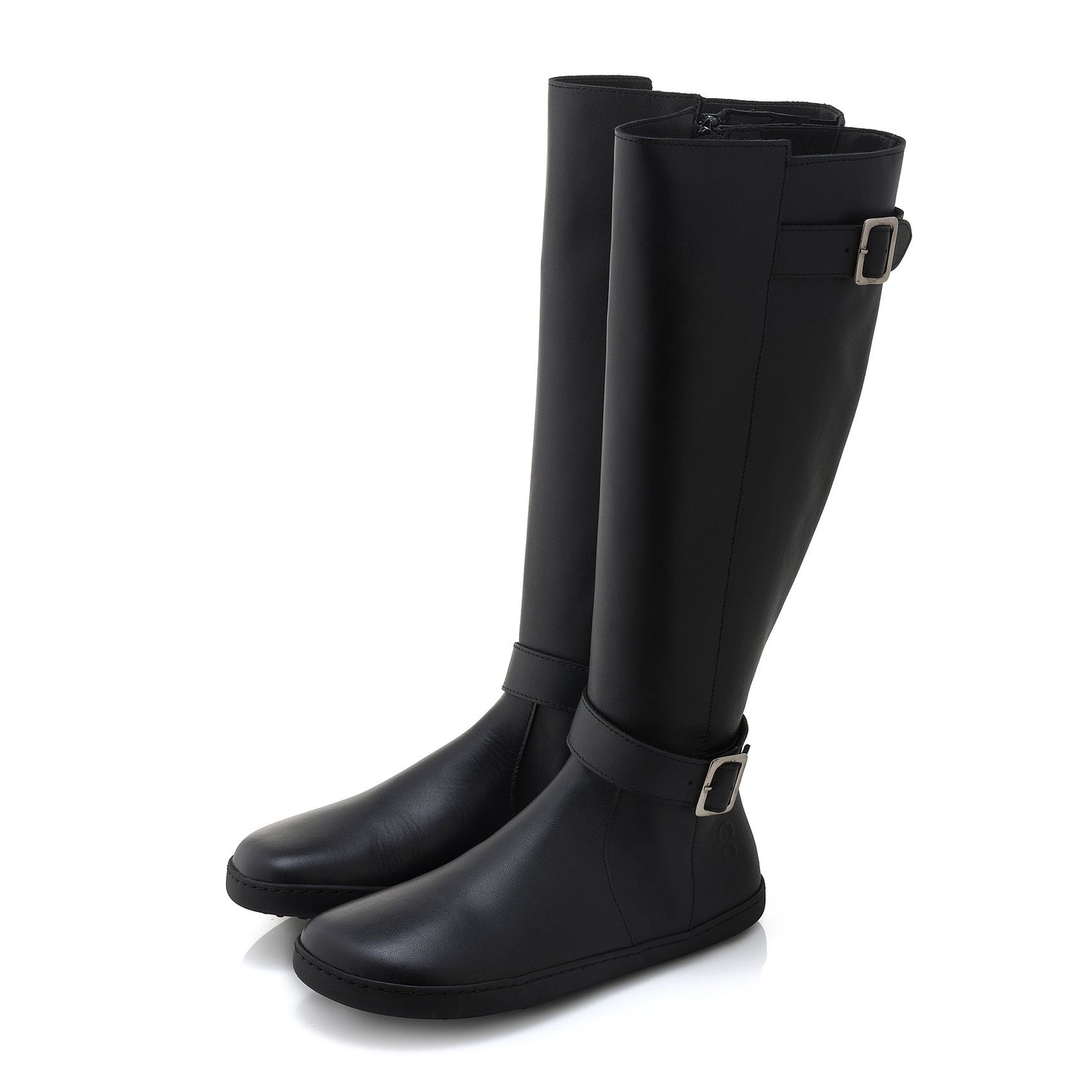 Shapen - Glam Knee Black Leather - Botas altas barefoot - Cacles Barefoot